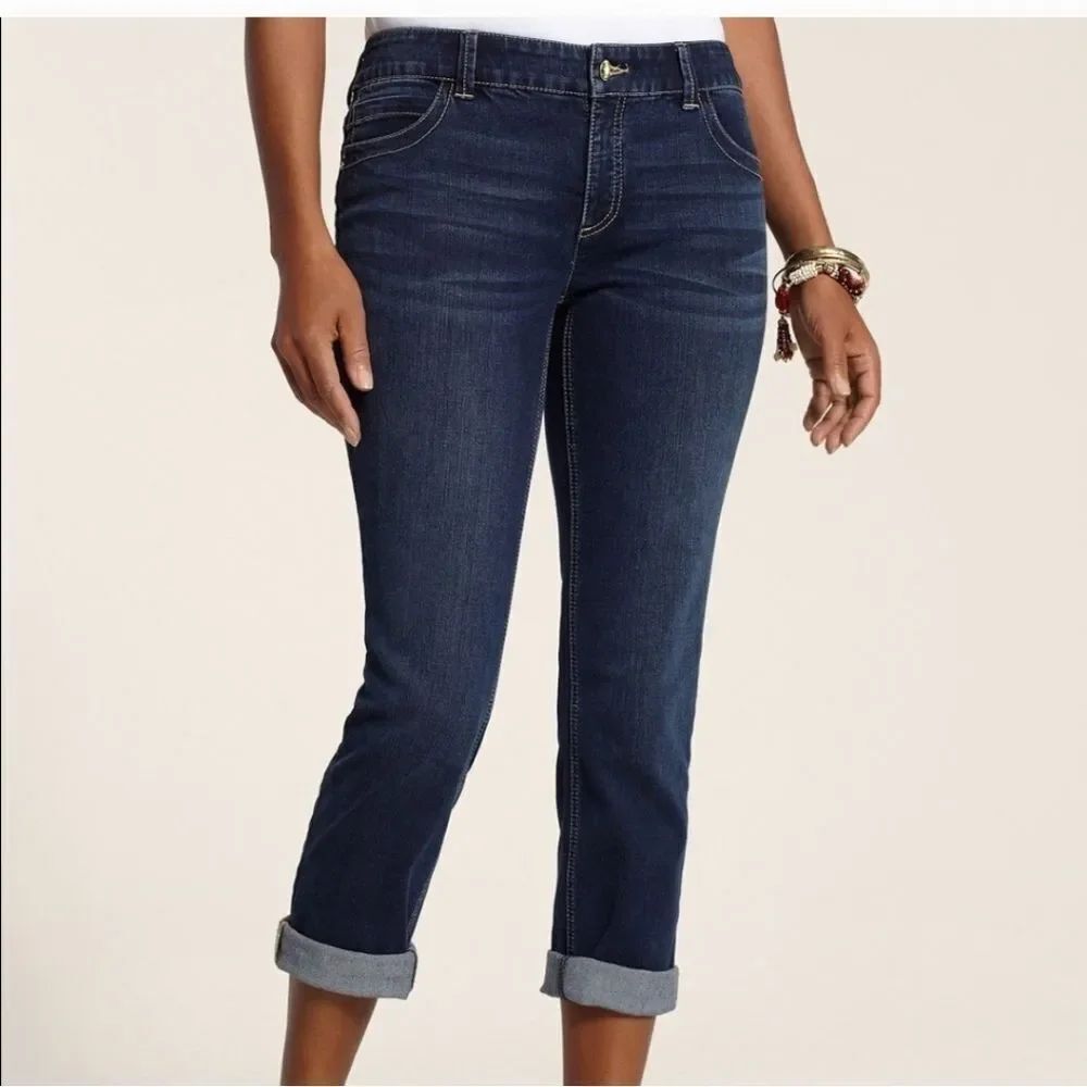 Chico's So Slimming Rolled Cuff Crop Jeans Chico's Size 0 (4)
